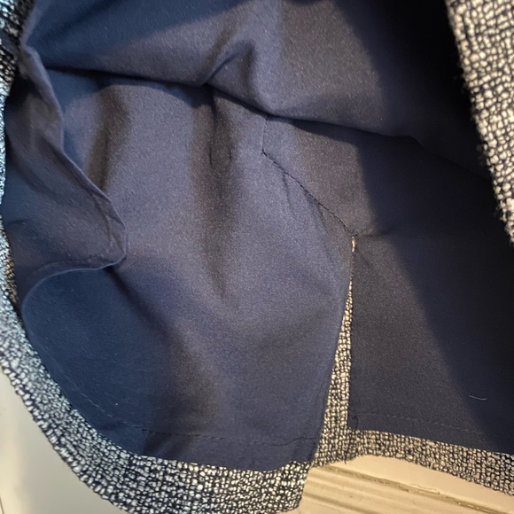 Dark Navy Blue and Off White tweed Banana Republic Petite Dress Size 0 - Picture 5 of 6